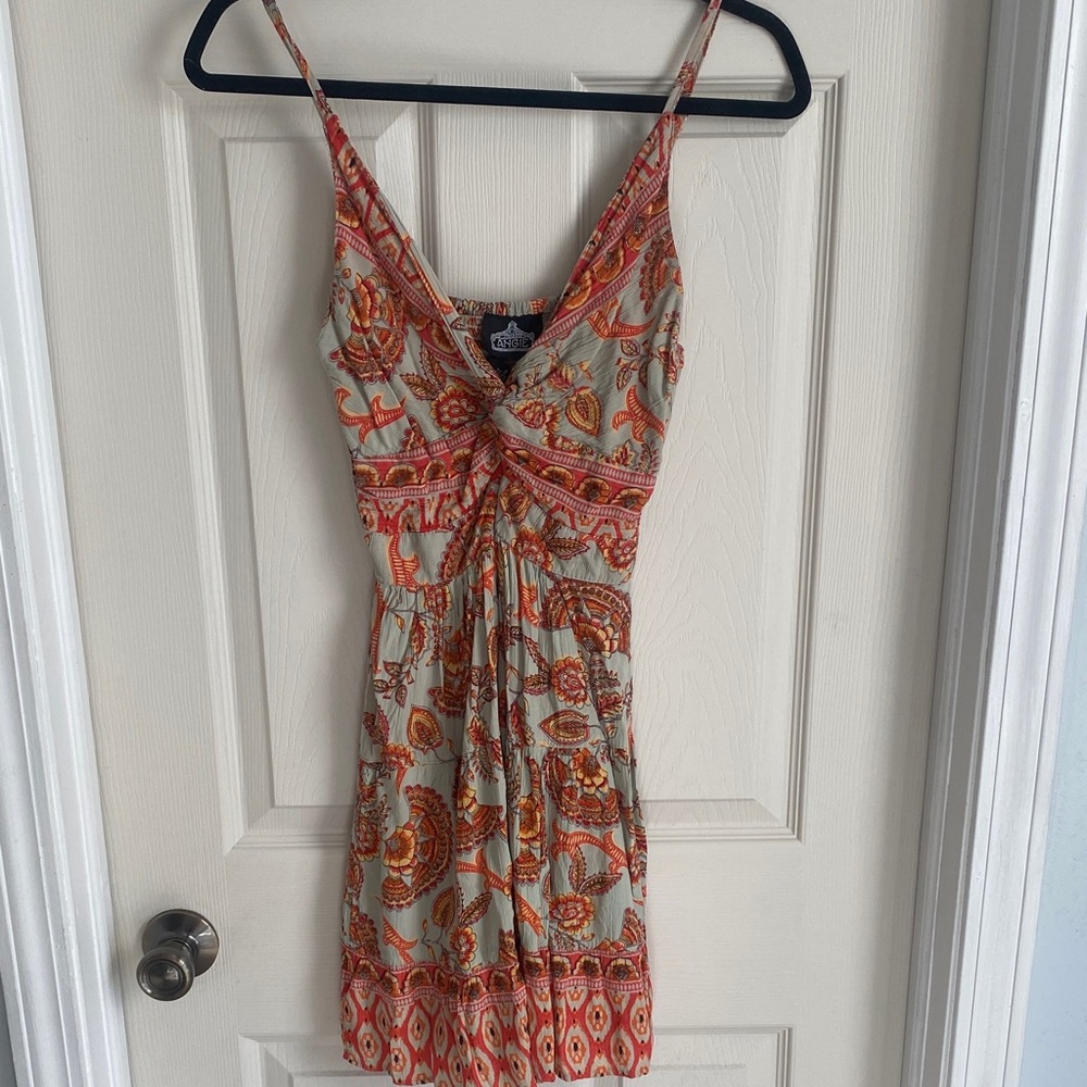 Angie Orange and Cream Paisley Mini Dress
